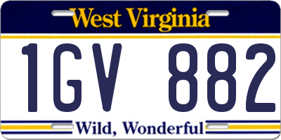 WV license plate 1GV882