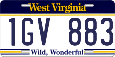 WV license plate 1GV883