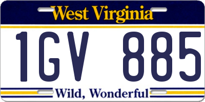 WV license plate 1GV885
