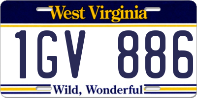 WV license plate 1GV886
