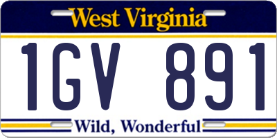 WV license plate 1GV891