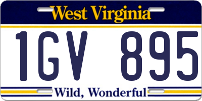 WV license plate 1GV895