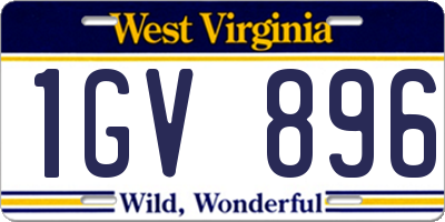 WV license plate 1GV896