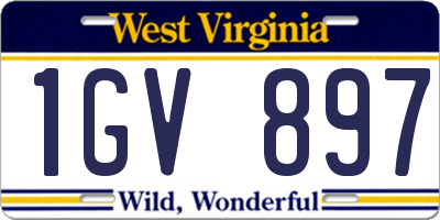WV license plate 1GV897