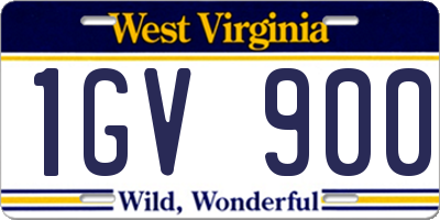 WV license plate 1GV900