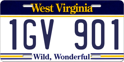 WV license plate 1GV901
