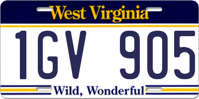 WV license plate 1GV905