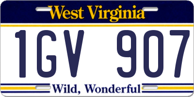 WV license plate 1GV907
