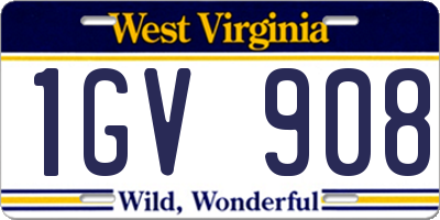 WV license plate 1GV908