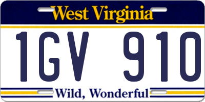 WV license plate 1GV910
