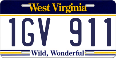 WV license plate 1GV911