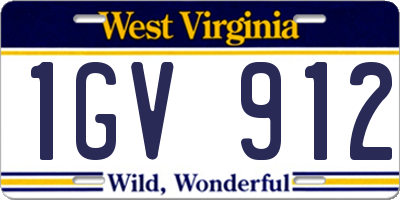 WV license plate 1GV912