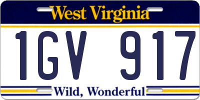 WV license plate 1GV917