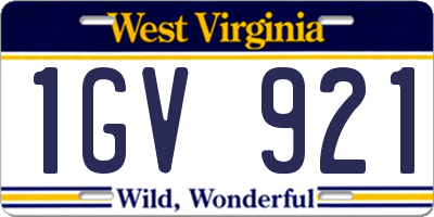 WV license plate 1GV921