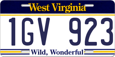 WV license plate 1GV923
