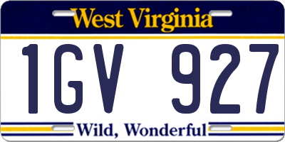 WV license plate 1GV927