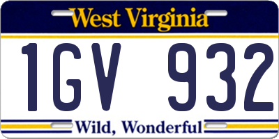 WV license plate 1GV932