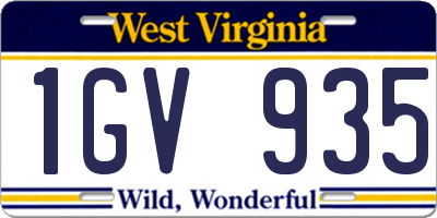WV license plate 1GV935