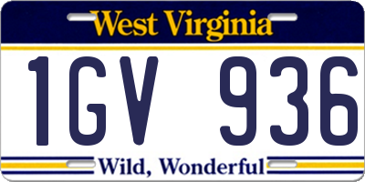 WV license plate 1GV936