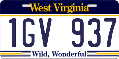 WV license plate 1GV937