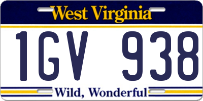 WV license plate 1GV938