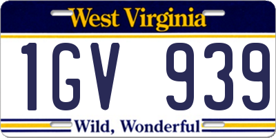 WV license plate 1GV939