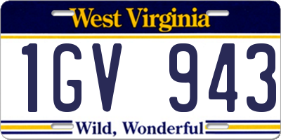 WV license plate 1GV943