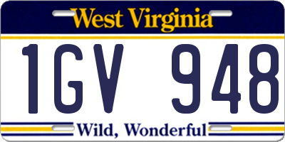 WV license plate 1GV948