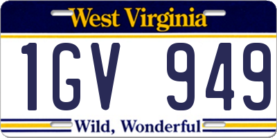 WV license plate 1GV949