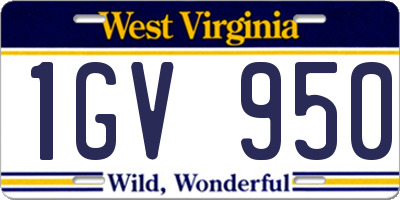 WV license plate 1GV950