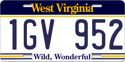WV license plate 1GV952