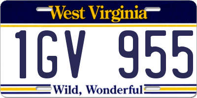 WV license plate 1GV955