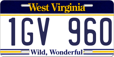 WV license plate 1GV960