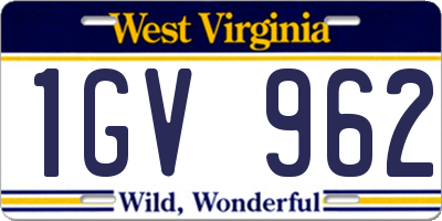 WV license plate 1GV962