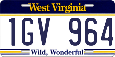 WV license plate 1GV964