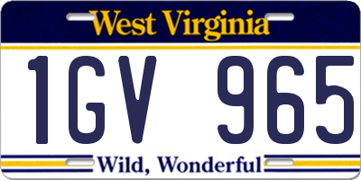 WV license plate 1GV965