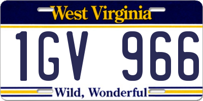WV license plate 1GV966