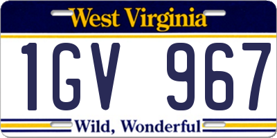 WV license plate 1GV967