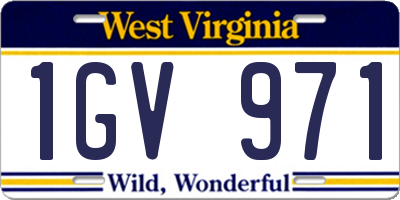 WV license plate 1GV971