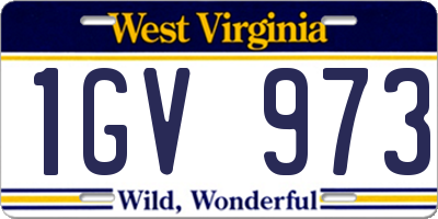 WV license plate 1GV973