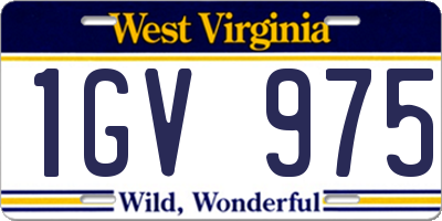 WV license plate 1GV975