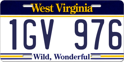 WV license plate 1GV976