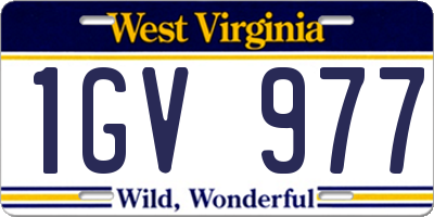 WV license plate 1GV977