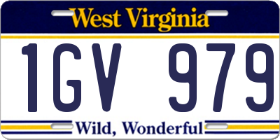 WV license plate 1GV979