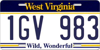 WV license plate 1GV983