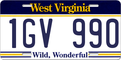WV license plate 1GV990