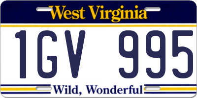 WV license plate 1GV995