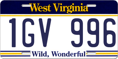 WV license plate 1GV996