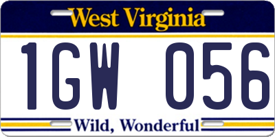 WV license plate 1GW056