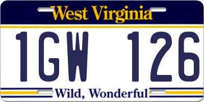 WV license plate 1GW126